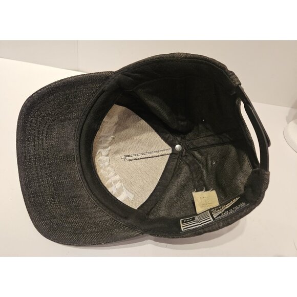 Thrasher HUF Worldwide Snapback Hat Blaxk Denim Y2K Skater 100% Cotton USA - Picture 8 of 10